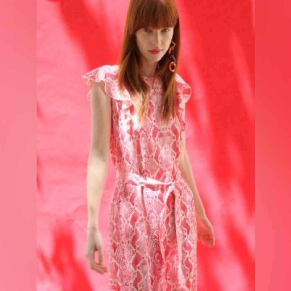 Vilagallo Lorianne Nagini Print Midi Dress Sz-42/8